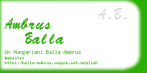 ambrus balla business card